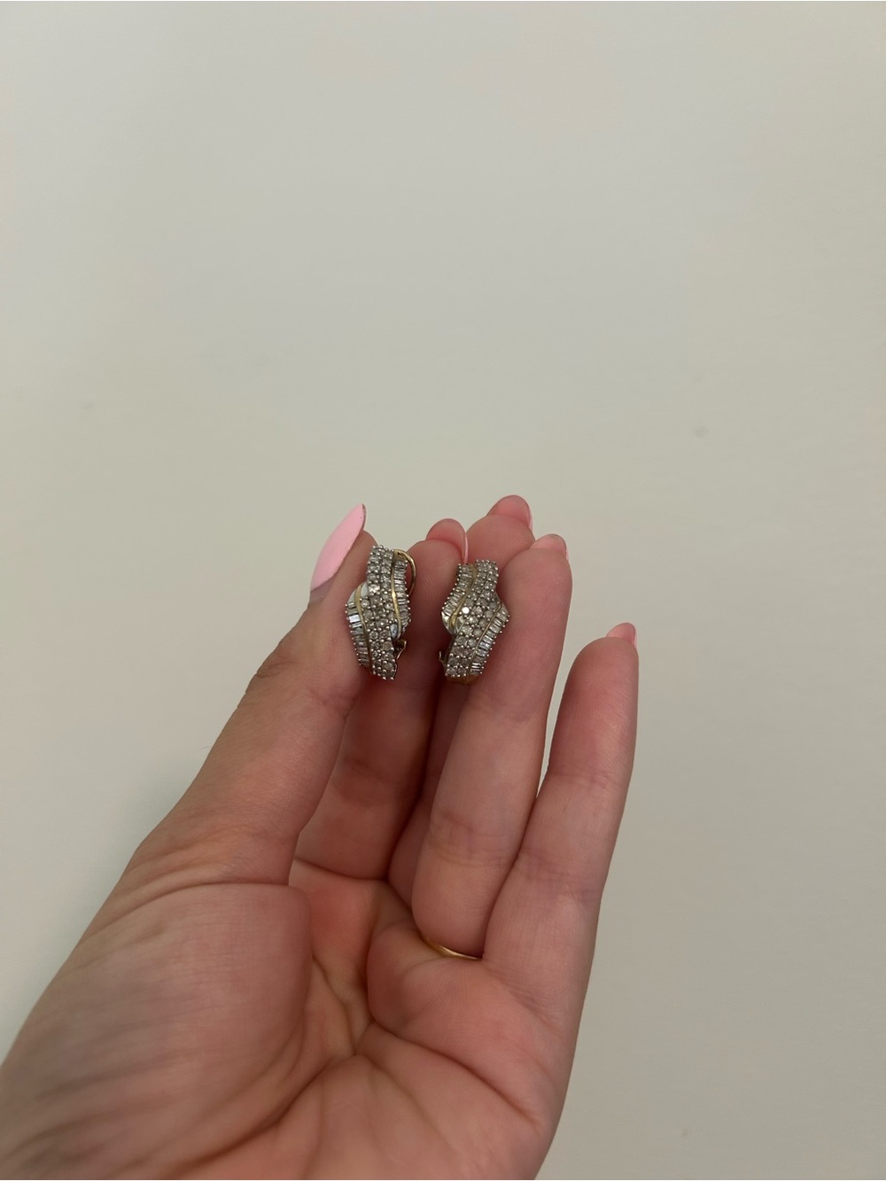 Gold & Diamond Earrings - Pair